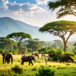 Firefly_緑の森と動物たちが共存するサファリ風風景__ 137302