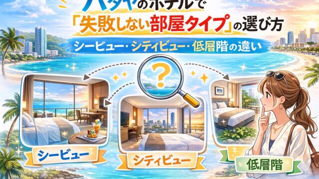 パタヤのホテルで「失敗しない部屋タイプ」の選び方｜シービュー・シティビュー・低層階の違い