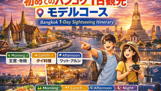 初めてのバンコク1日観光モデルコース|初心者でも満喫できる王道プラン 初めてのバンコク1日観光モデルコース|初心者でも満喫できる王道プラン