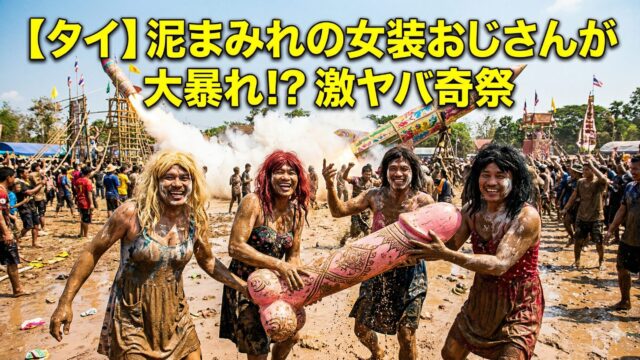 【タイ】全裸に近いおじさんが泥まみれで大暴れ!? 5月の奇祭「ロケット祭り」の裏側がカオスすぎる。