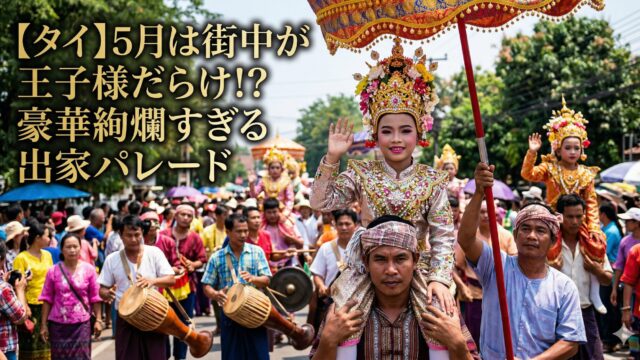 【タイ】5月は街中が「王子様」だらけ!? 少年たちが主役の出家パレードが豪華絢爛すぎる