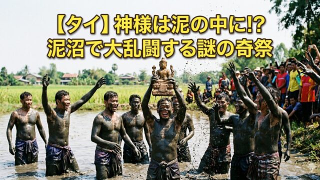 【タイ】神様は泥の中に!? おじさんたちが泥沼で大乱闘する謎の「神様掘り起こし」がヤバすぎる