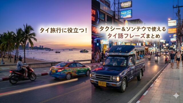 タイ語フレーズ、タクシーとソンテウで使える言葉まとめ タイ語フレーズ、タクシーとソンテウで使える言葉まとめ