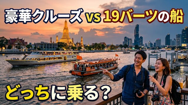 バンコクのチャオプラヤ川クルーズ完全ガイド！観光船とオレンジフラッグ船の違い・料金・乗り方