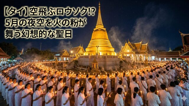 【タイ】空飛ぶロウソク!? 5月の夜空を火の粉が舞う「ウィサカブーチャ」の熱狂が凄まじい