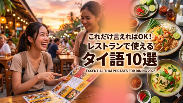 タイ語フレーズ、レストランで使える注文の言葉10選 タイ語フレーズ、レストランで使える注文の言葉10選